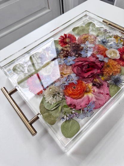 11" x 14" Acrylic Tray Floral Preservation Keepsake