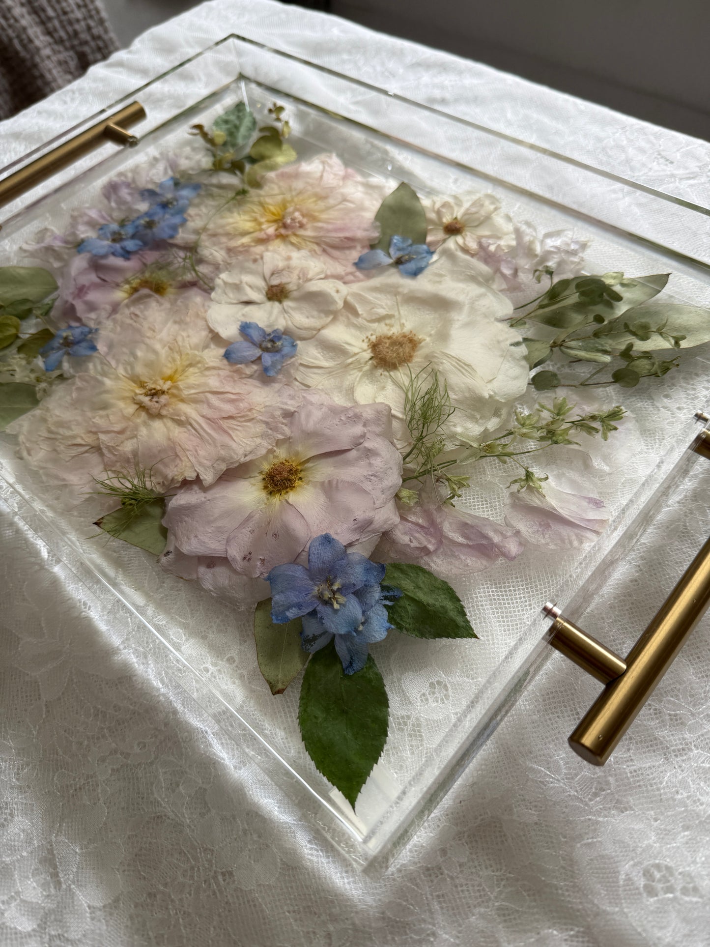 Floral Tray 11" x 14" Acrylic