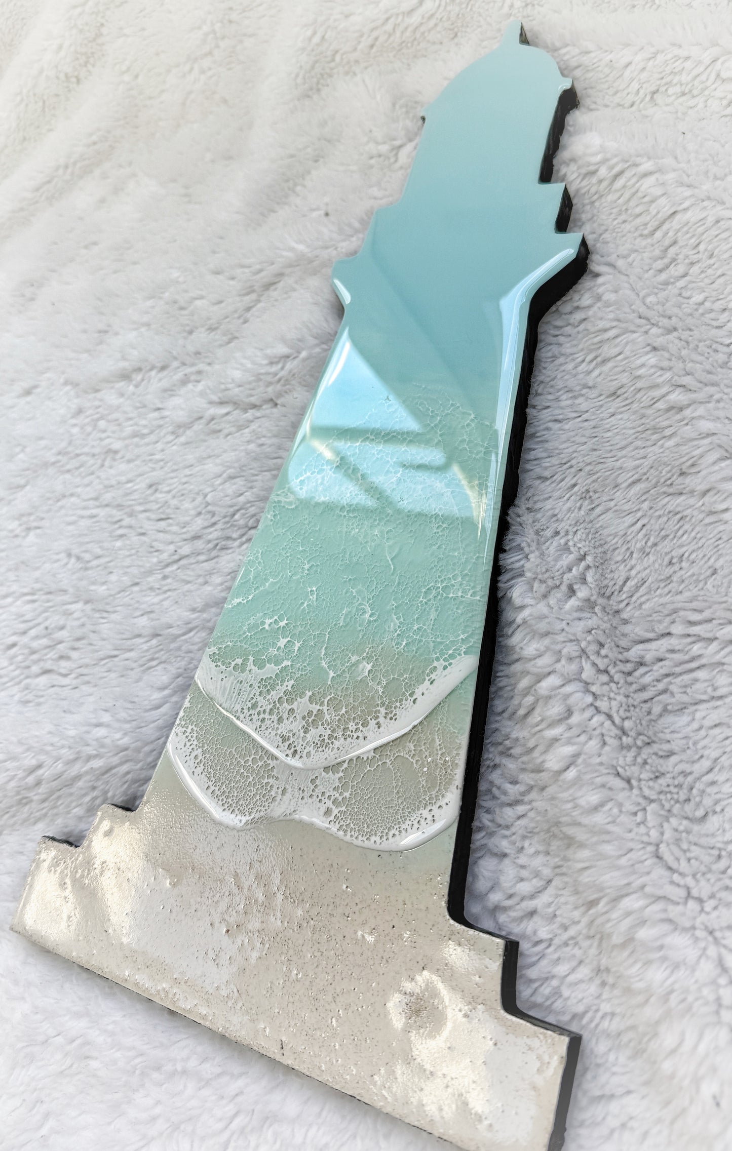 Coastal Lighthouse Wall Art | Ocean Wave Resin Decor