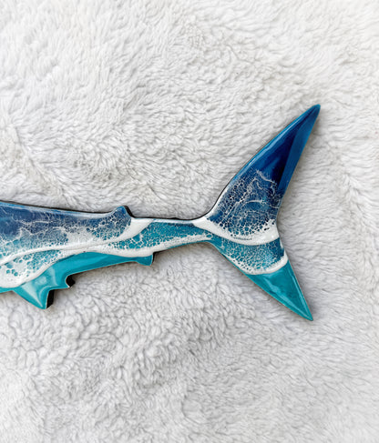 Great White Shark Wall Art | Ocean Wave Resin Decor 4/9/26
