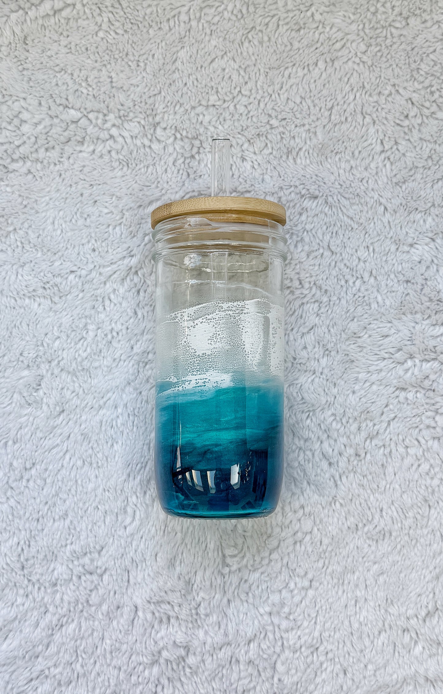 Ocean Wave Glass Can | Coastal Resin Tumbler 4/9/26
