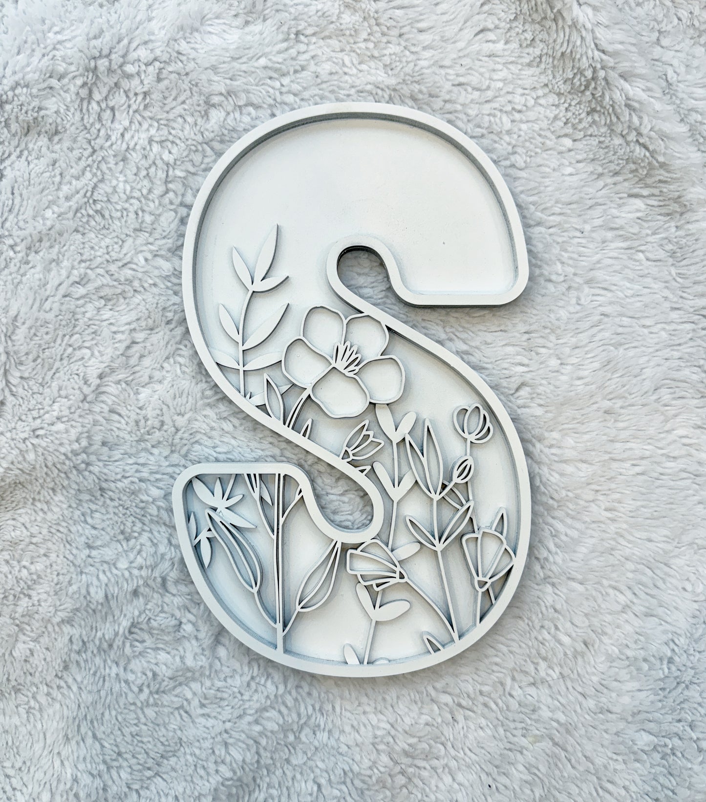 Custom Floral Resin Letter – Botanical Initial Art