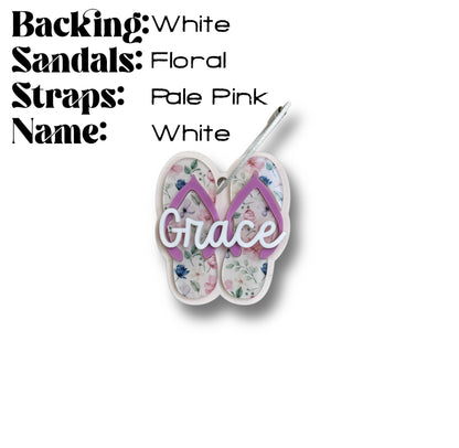 Custom Name Keychain | Personalized Acrylic Tag - Flip Flops