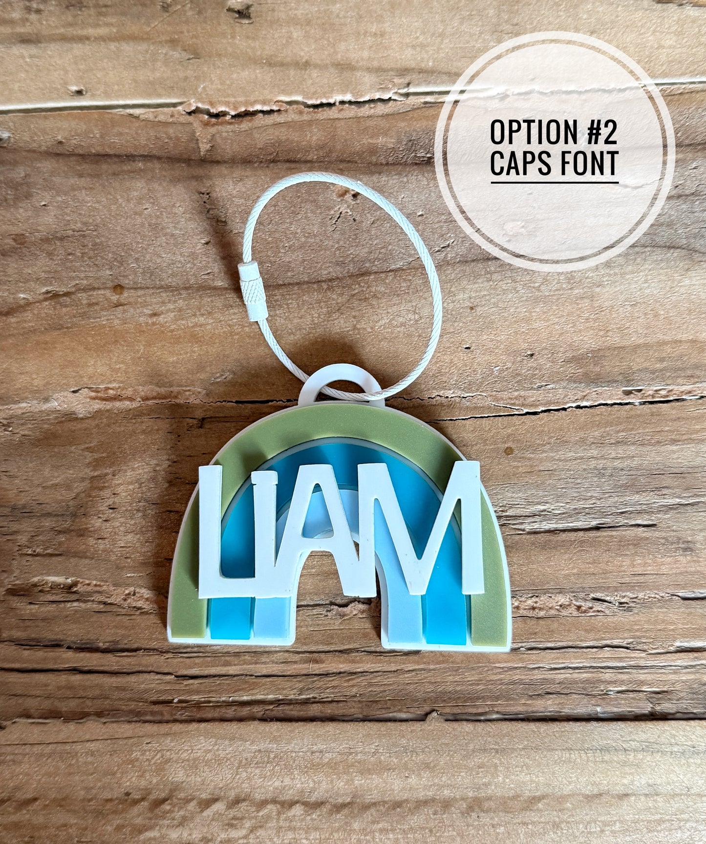 Custom Name Rainbow Keychain | Personalized Acrylic Tag