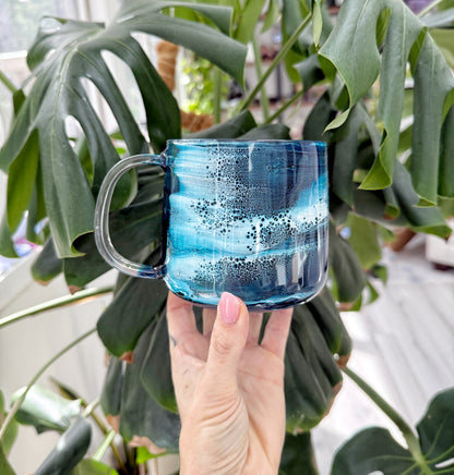 Ocean Wave Glass Mug | Handcrafted Resin Coffee Cup | Coastal Drinkware 9/17/26