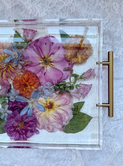 11" x 14" Acrylic Tray Floral Preservation Keepsake