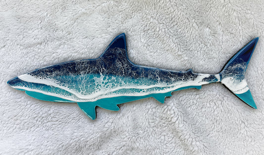 Great White Shark Wall Art | Ocean Wave Resin Decor