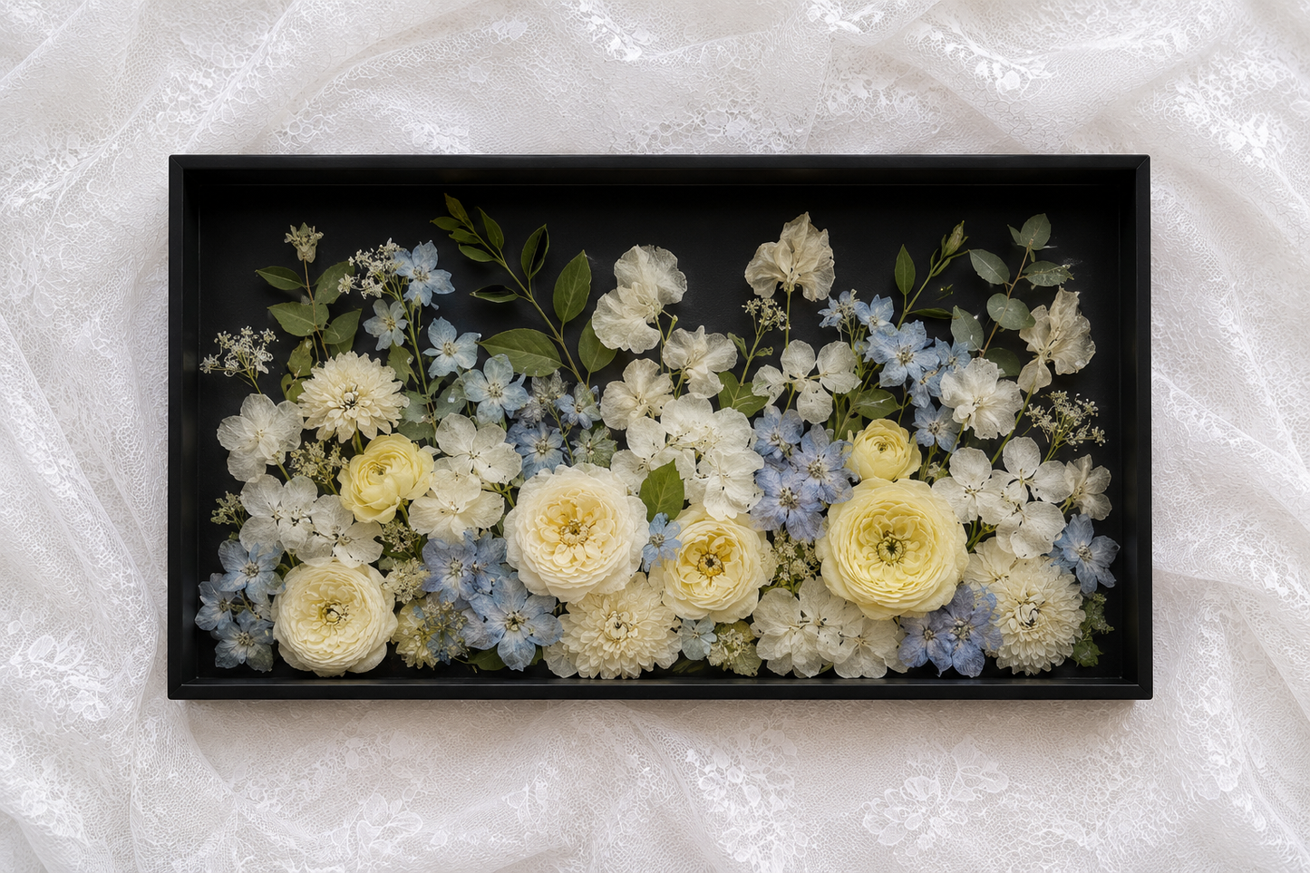 15" x 9" x 2" Square Floral Preservation Wall Hanging Floral Preservation Keepsake