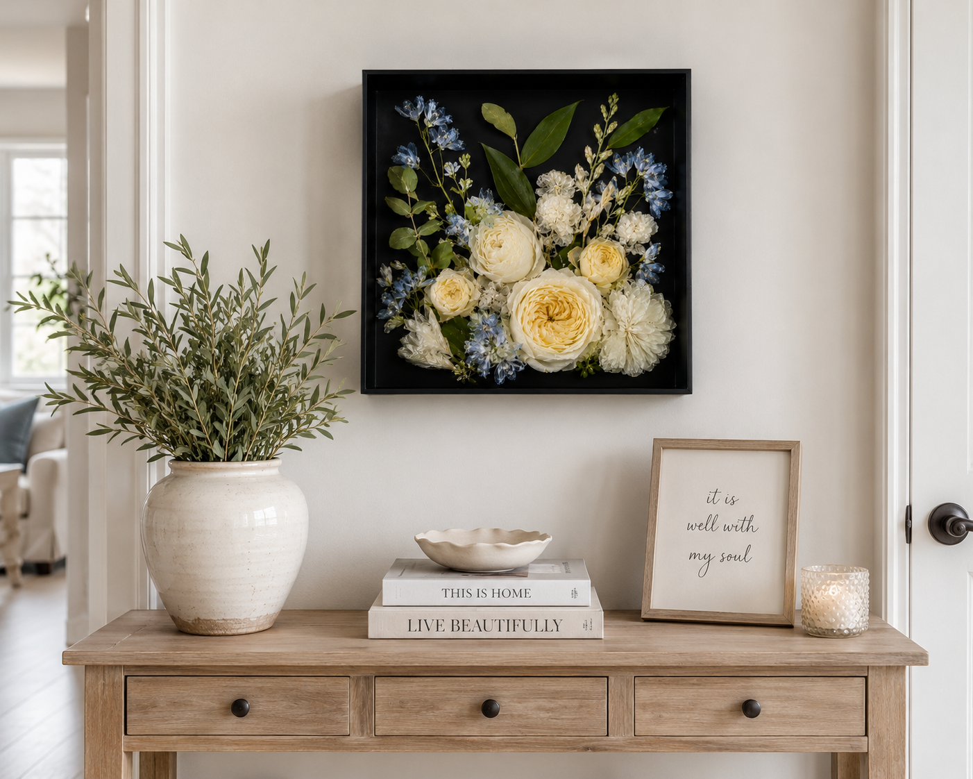 8" Square Floral Preservation Wall Hanging Floral Preservation Keepsake
