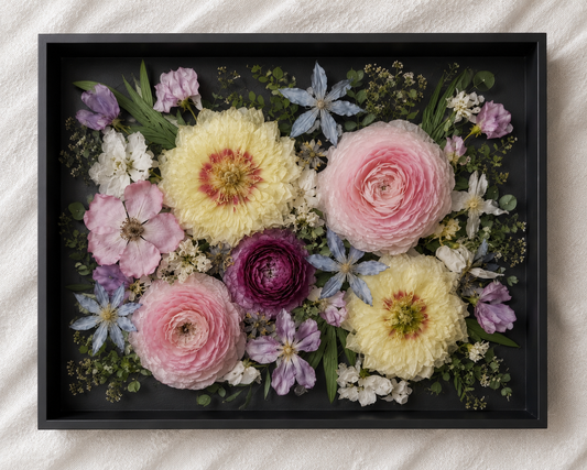 15" x 12" x 2" Square Floral Preservation Wall Hanging Floral Preservation Keepsake