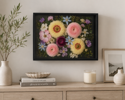 15" x 12" x 2" Square Floral Preservation Wall Hanging Floral Preservation Keepsake