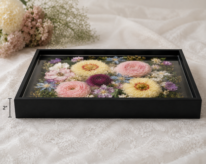 15" x 12" x 2" Square Floral Preservation Wall Hanging Floral Preservation Keepsake