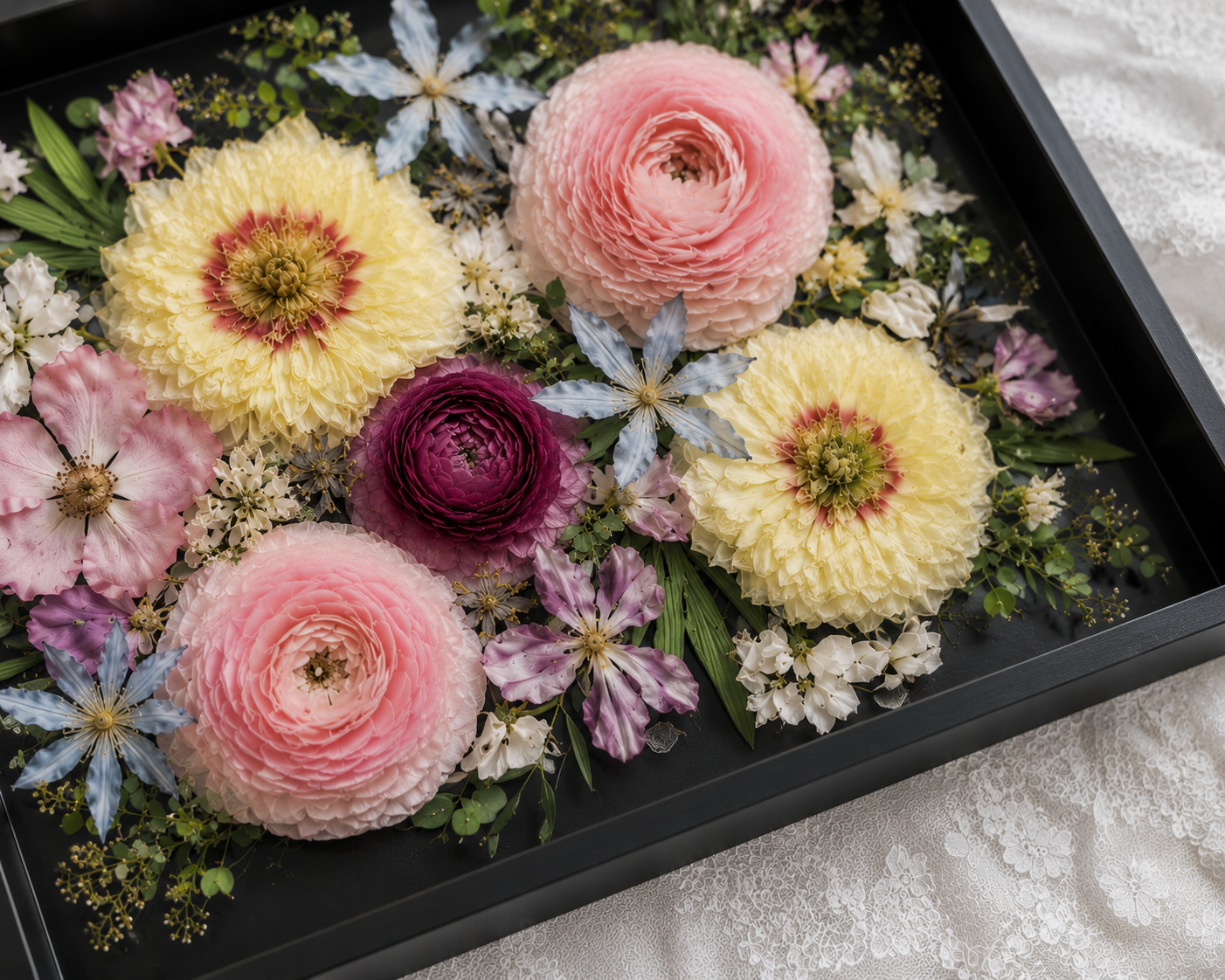15" x 12" x 2" Square Floral Preservation Wall Hanging Floral Preservation Keepsake