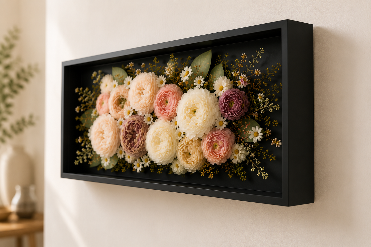 16" x 8" x 2" Square Floral Preservation Wall Hanging Floral Preservation Keepsake (Copy)