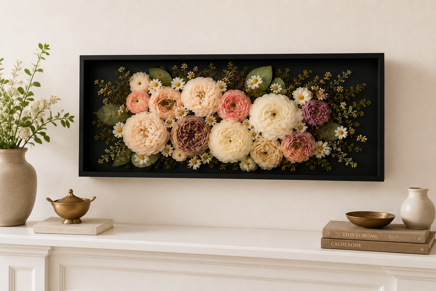 16" x 8" x 2" Square Floral Preservation Wall Hanging Floral Preservation Keepsake (Copy)