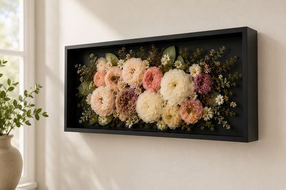 16" x 8" x 2" Square Floral Preservation Wall Hanging Floral Preservation Keepsake (Copy)