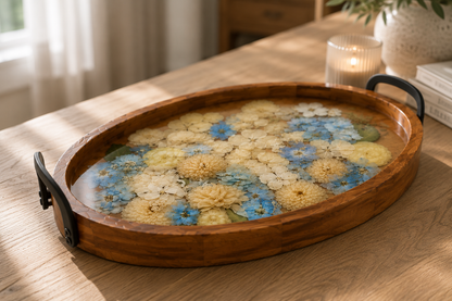 18" x 12" Acacia Wood Tray Tray Floral Preservation Keepsake