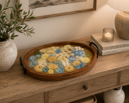 18" x 12" Acacia Wood Tray Tray Floral Preservation Keepsake
