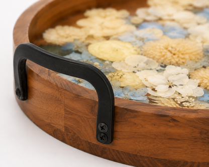 18" x 12" Acacia Wood Tray Tray Floral Preservation Keepsake