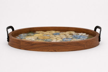 18" x 12" Acacia Wood Tray Tray Floral Preservation Keepsake