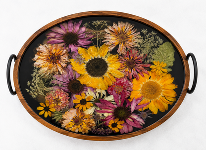 19.5" x 14" Acacia Wood Tray Tray Floral Preservation Keepsake