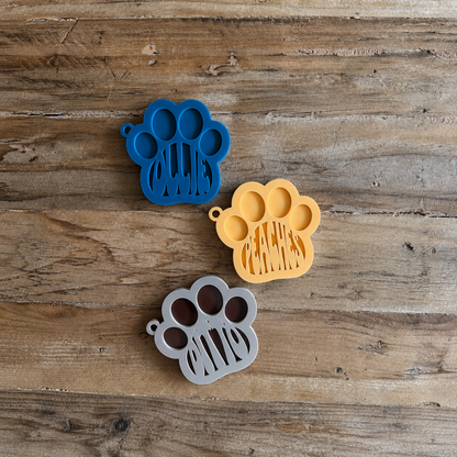 Custom Name Keychain | Personalized Acrylic Tag - Paw Print