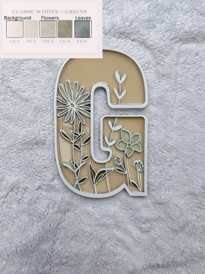 Custom Floral Resin Letter – Botanical Initial Art