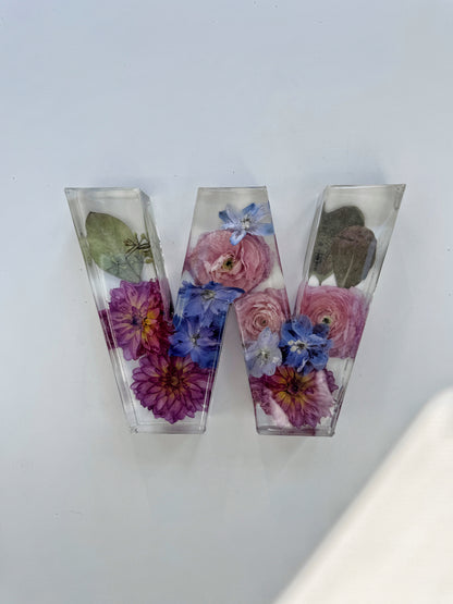 Letter Blocks Floral Preservation Keepsake - Add On Item