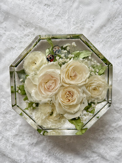 8" Octagon Floral Preservation Keepsake