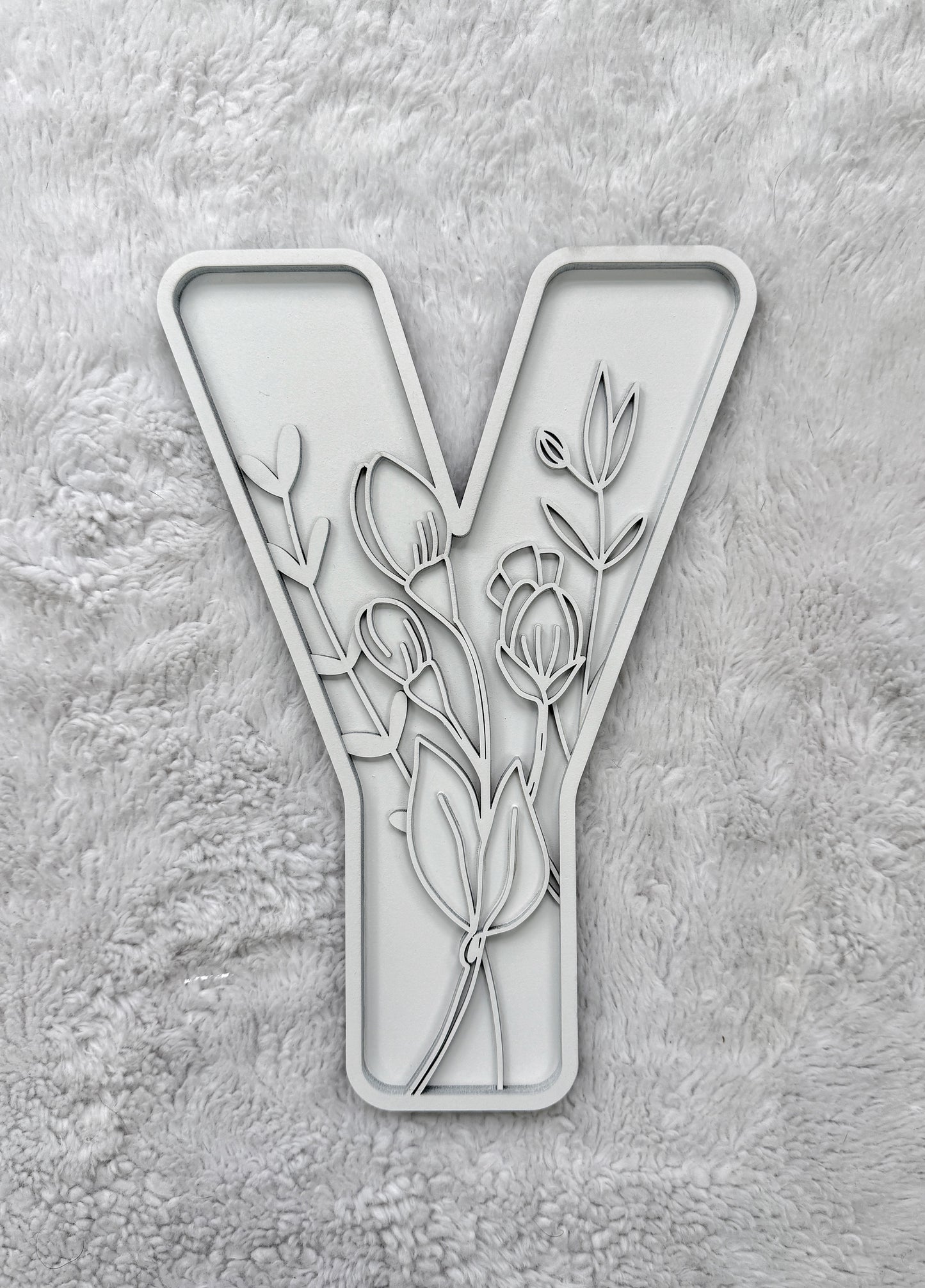 Custom Floral Resin Letter – Botanical Initial Art