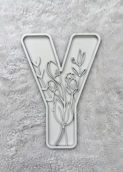 Custom Floral Resin Letter – Botanical Initial Art