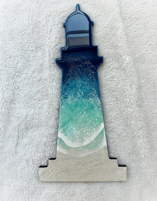 Coastal Lighthouse Wall Art | Ocean Wave Resin Decor 4/9/26
