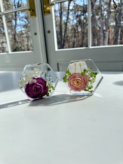 Mini Hexagon Floral Preservation Keepsake - Add On Item