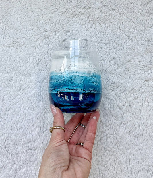 Resin Stemless Wine Wave Glasses