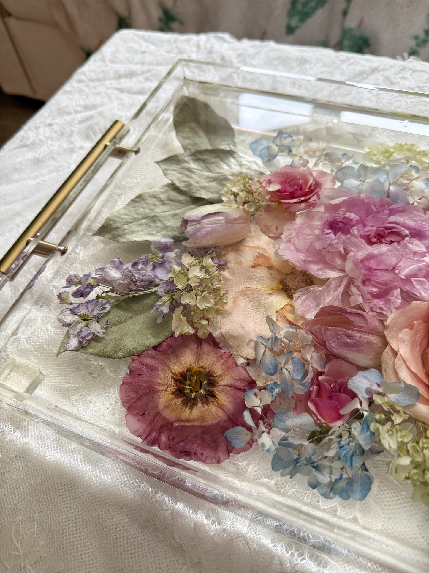 Floral Tray 11" x 14" Acrylic