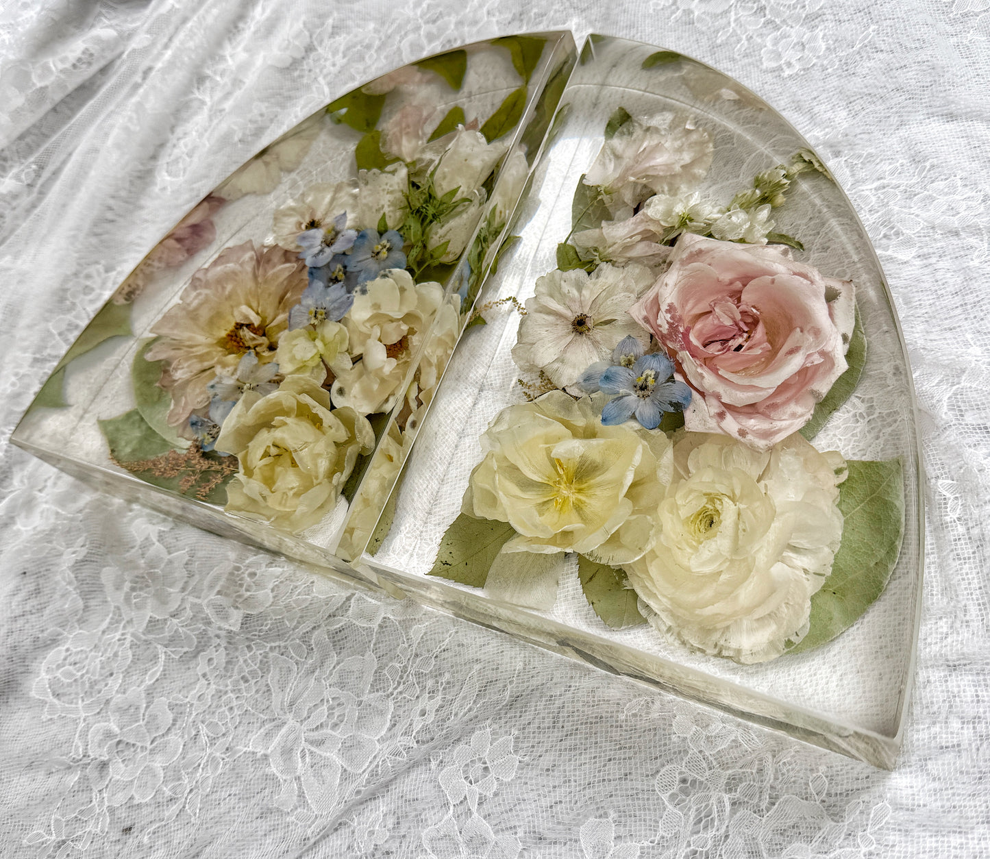 9" Bookends Floral Preservation Keepsake