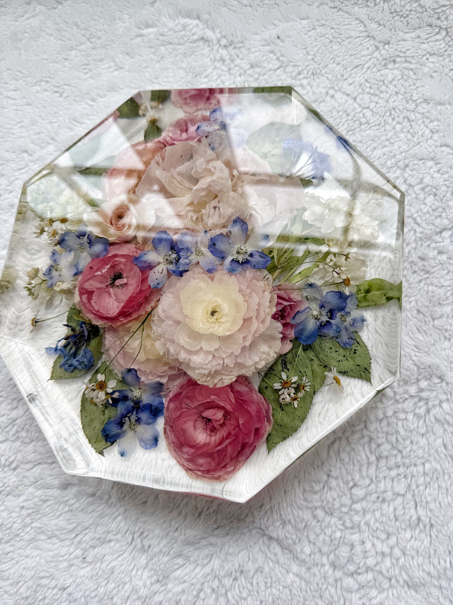 10" Octagon Floral Preservation Keepsake