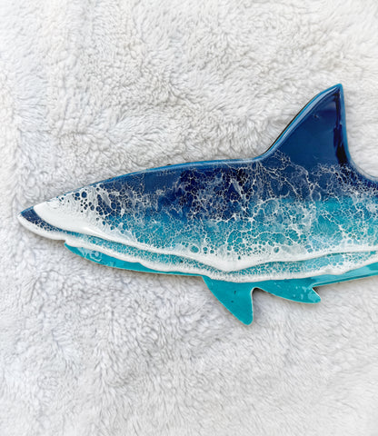 Great White Shark Wall Art | Ocean Wave Resin Decor 4/9/26
