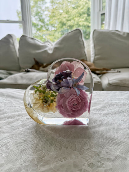 6" Heart Floral Preservation Keepsake - Add On Item