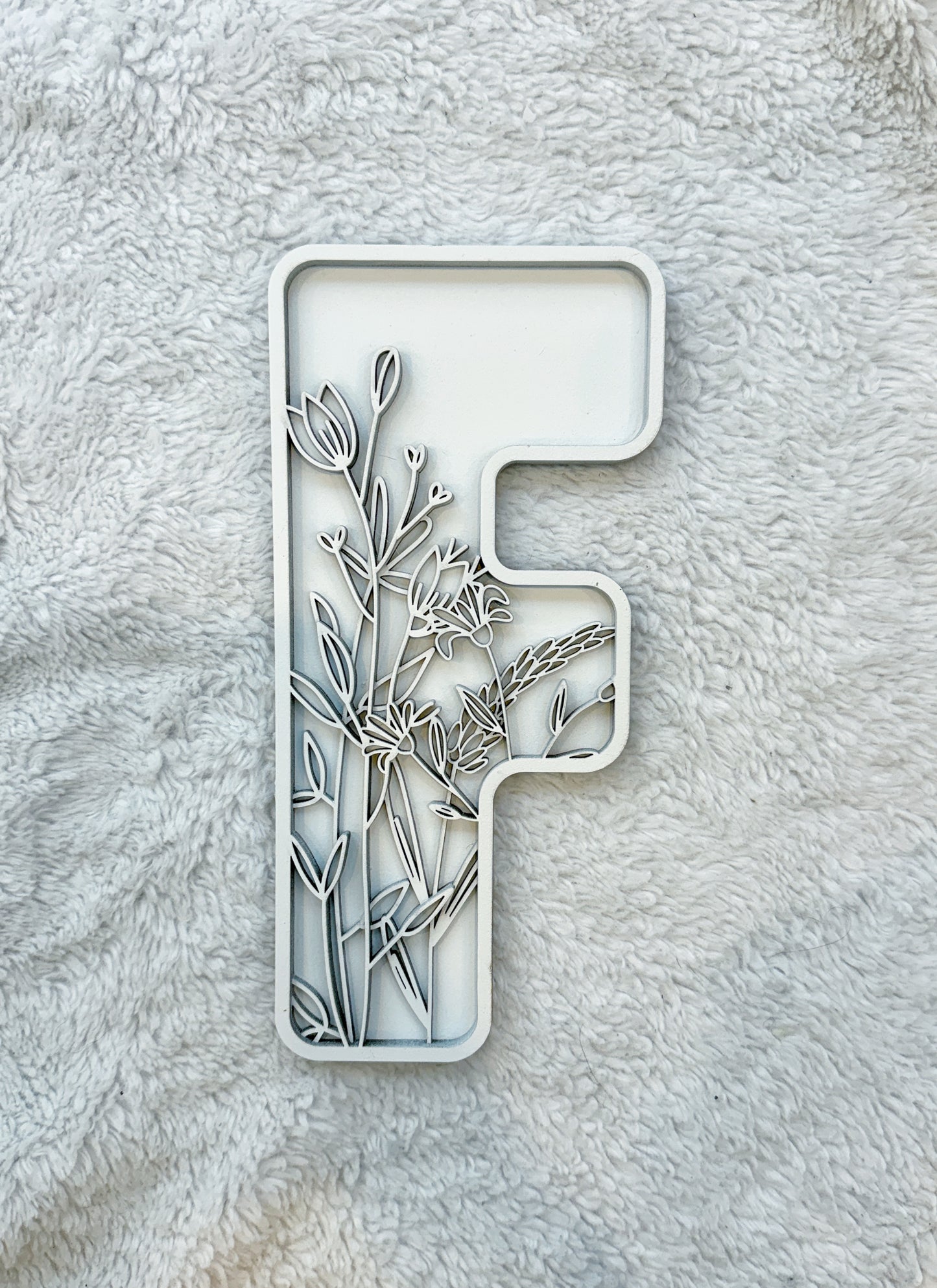 Custom Floral Resin Letter – Botanical Initial Art