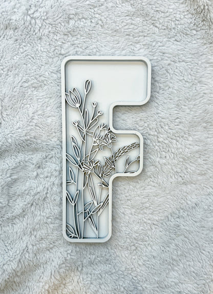 Custom Floral Resin Letter – Botanical Initial Art