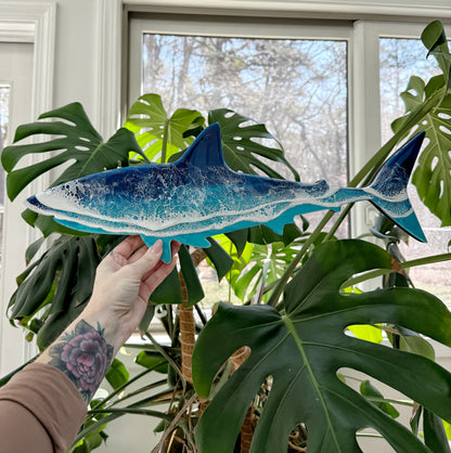 Great White Shark Wall Art | Ocean Wave Resin Decor 4/9/26
