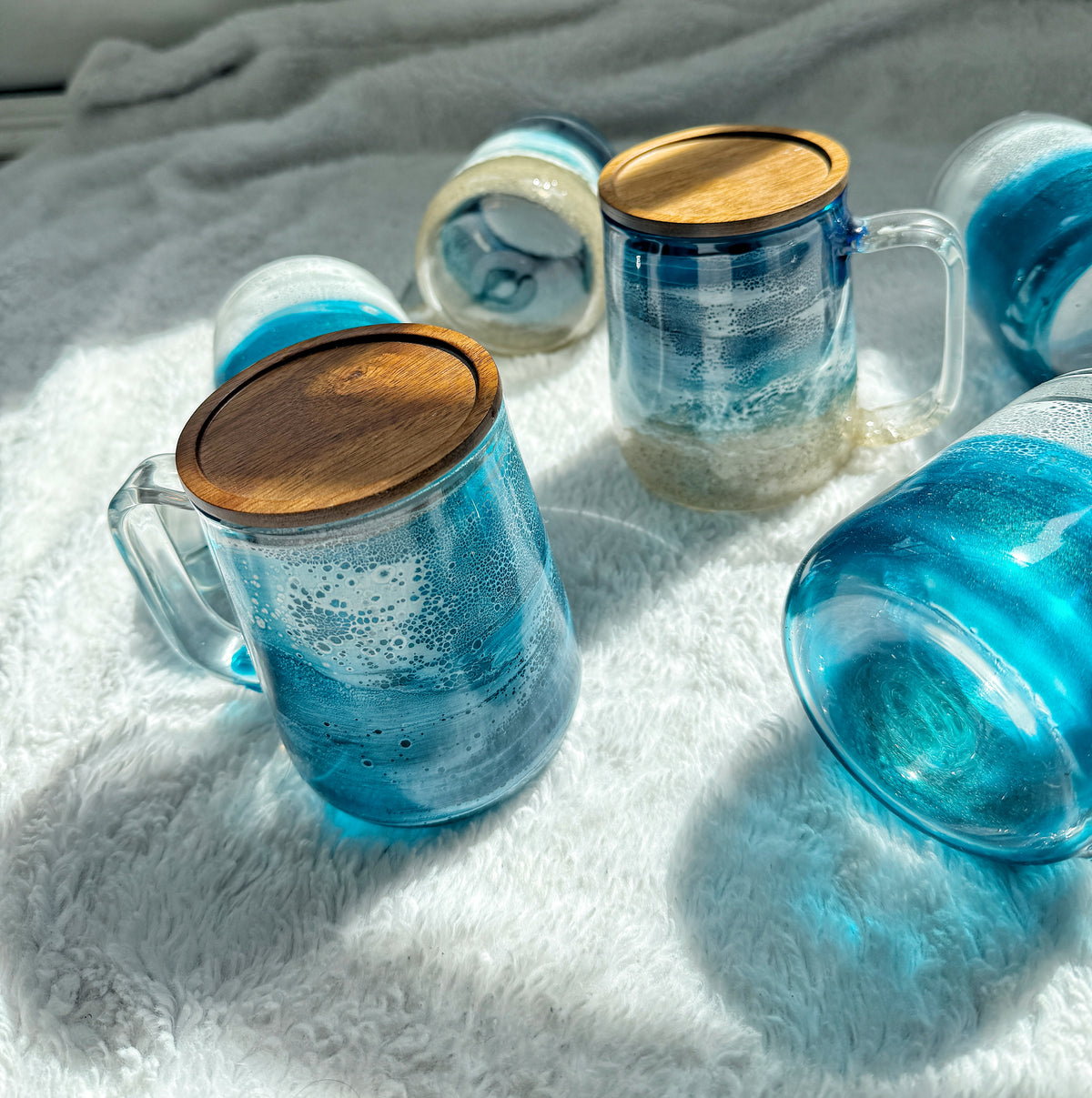Ocean Wave Glass Mug | Handcrafted Resin Coffee Cup | Coastal Drinkware 9/17/26