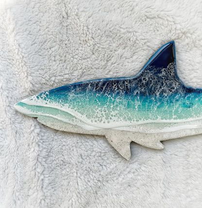 Great White Shark Wall Art | Ocean Wave Resin Decor 4/9/26