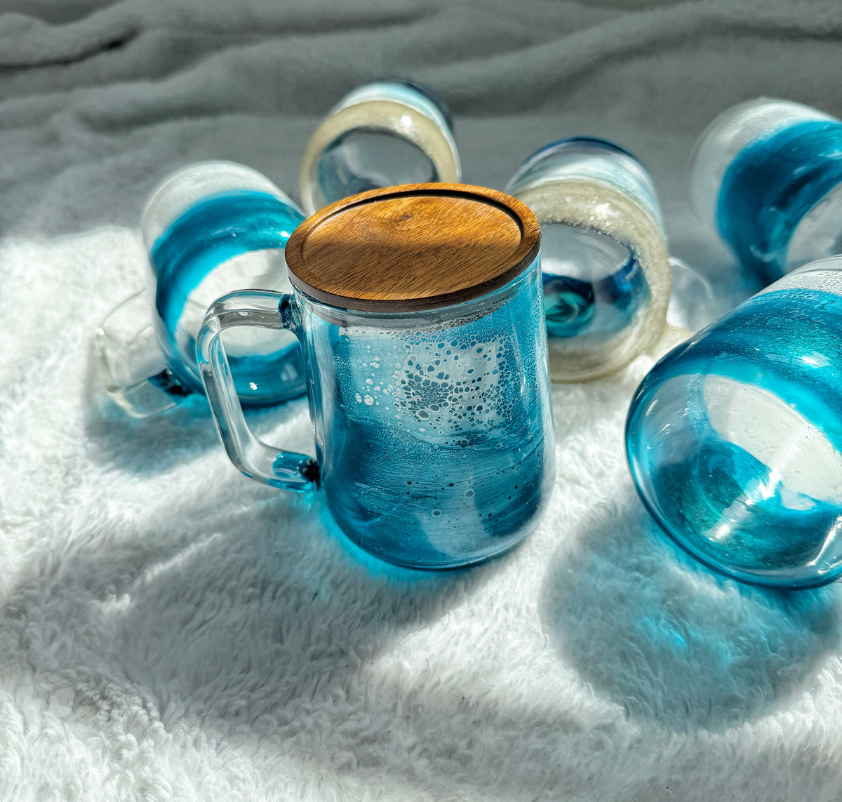 Ocean Wave Glass Mug | Handcrafted Resin Coffee Cup | Coastal Drinkware 9/17/26