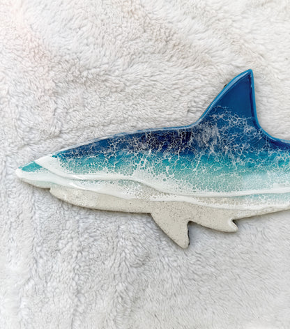Great White Shark Wall Art | Ocean Wave Resin Decor 4/9/26