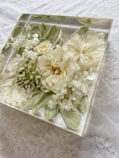 8" Square Floral Preservation Keepsake