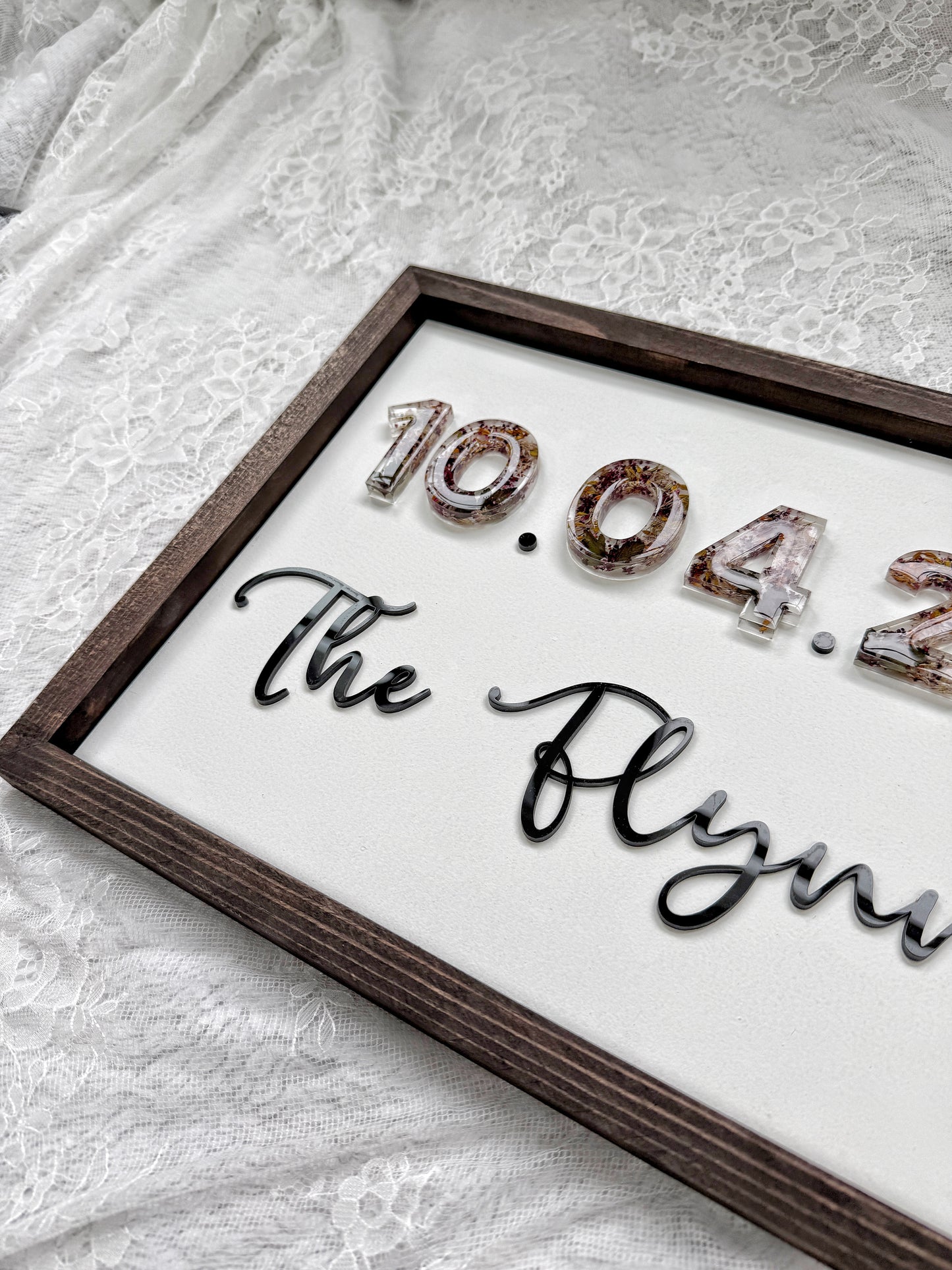 Floral Date Sign Floral Preservation Keepsake - Add On Item