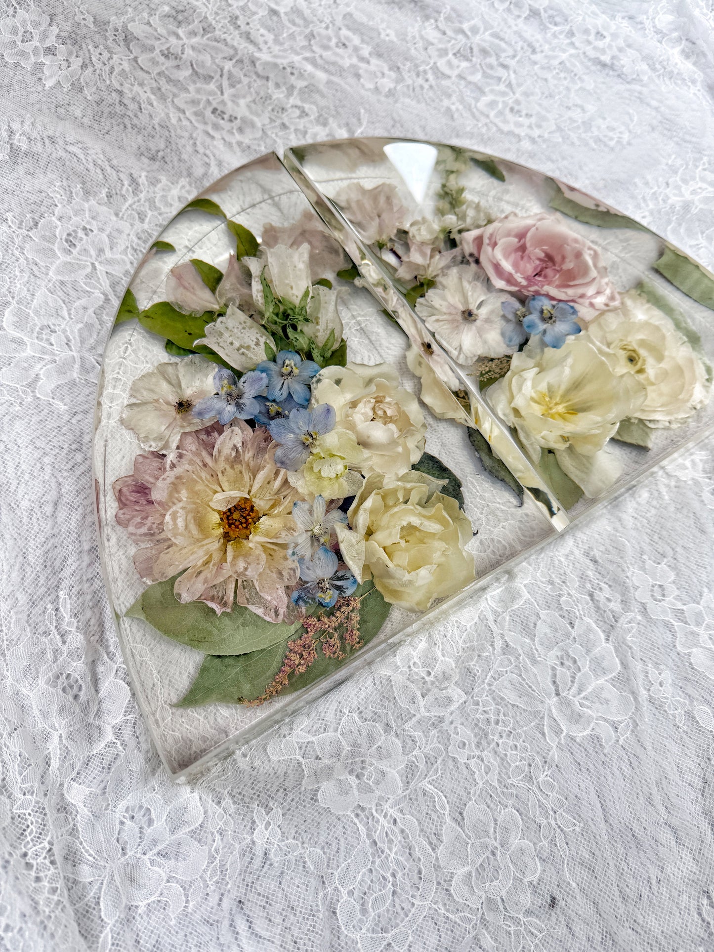 9" Bookends Floral Preservation Keepsake