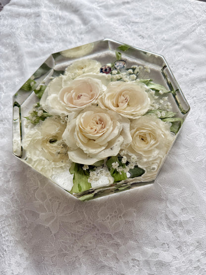 8" Octagon Floral Preservation Keepsake
